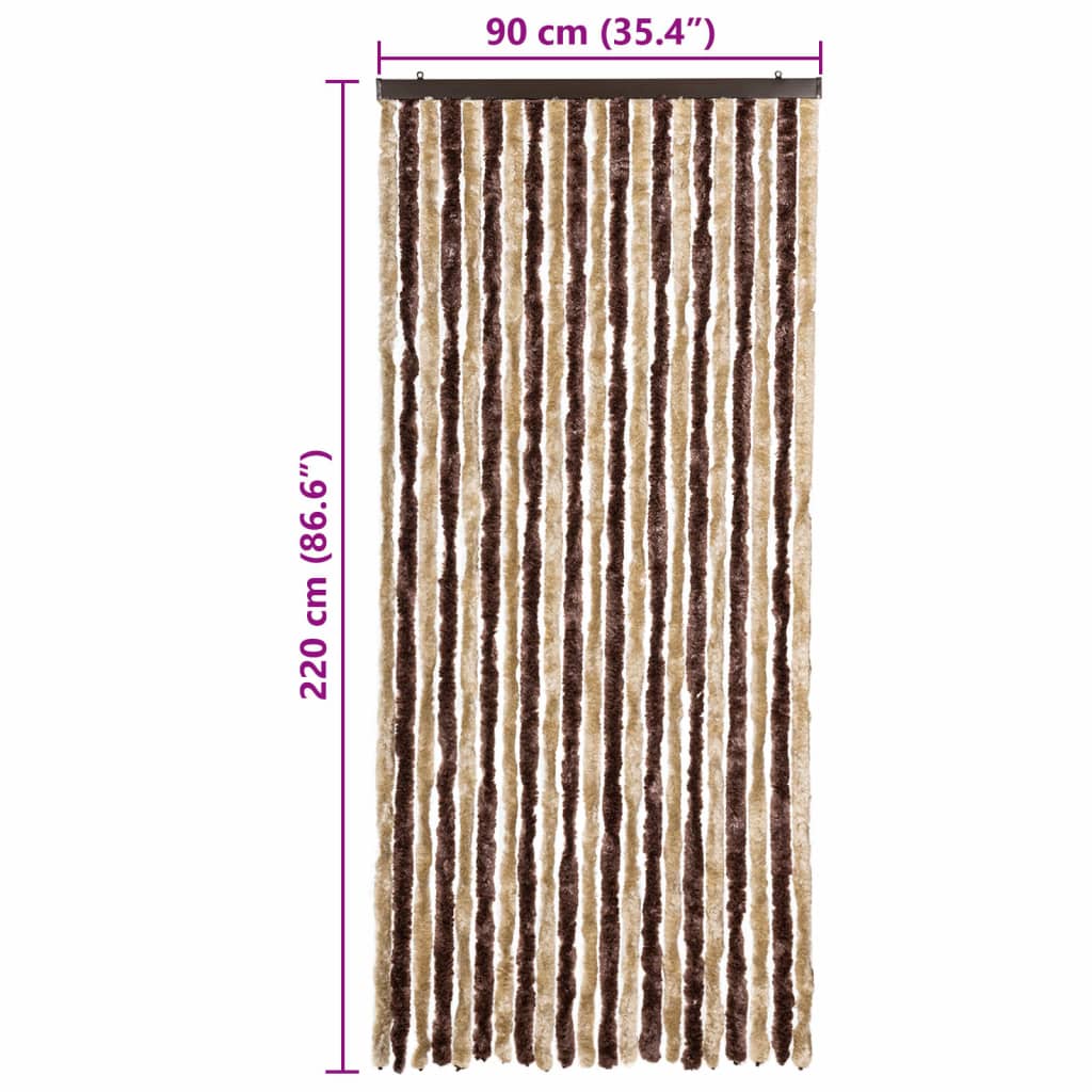vidaXL Zanzariera Beige e Marrone Chiaro 90x220cm Ciniglia - Image 6 of 6