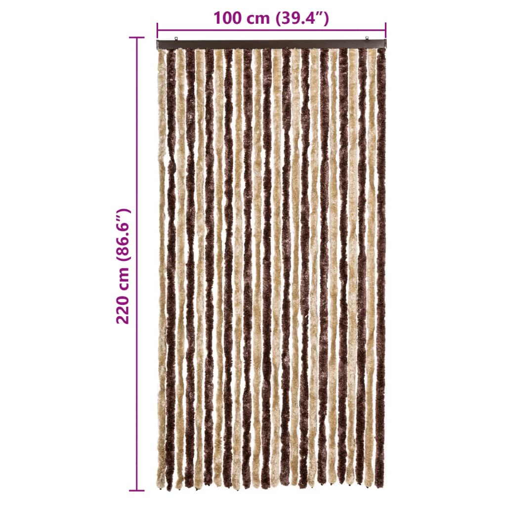 vidaXL Zanzariera Beige e Marrone Chiaro 100x220 cm Ciniglia - Image 6 of 6