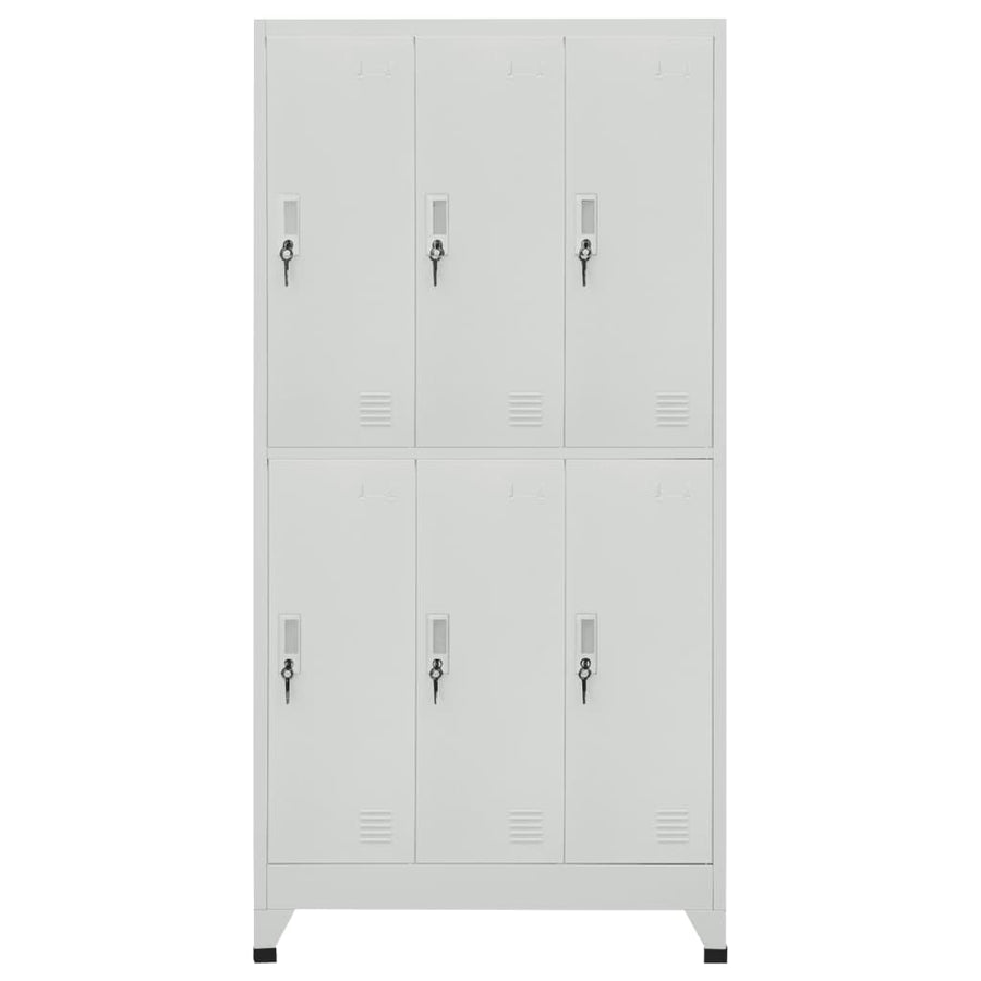 Armadietto a Chiave con 6 Scomparti in Acciaio 90x45x180 cm - immagine 1 | SolPatio