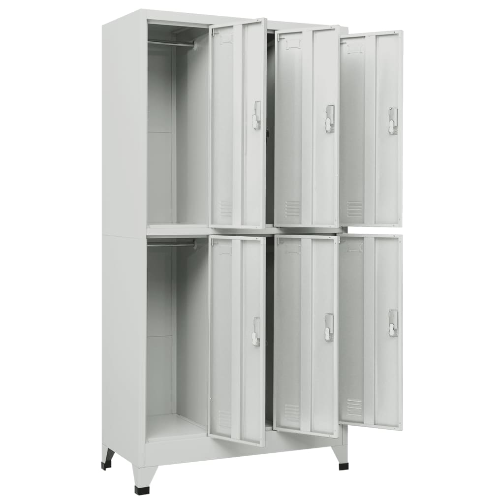 vidaXL Taquilla con Llave de 6 Compartimentos de Acero 90x45x180 cm - Image 2 of 7