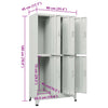 vidaXL Taquilla con Llave de 6 Compartimentos de Acero 90x45x180 cm - Image 6 of 7