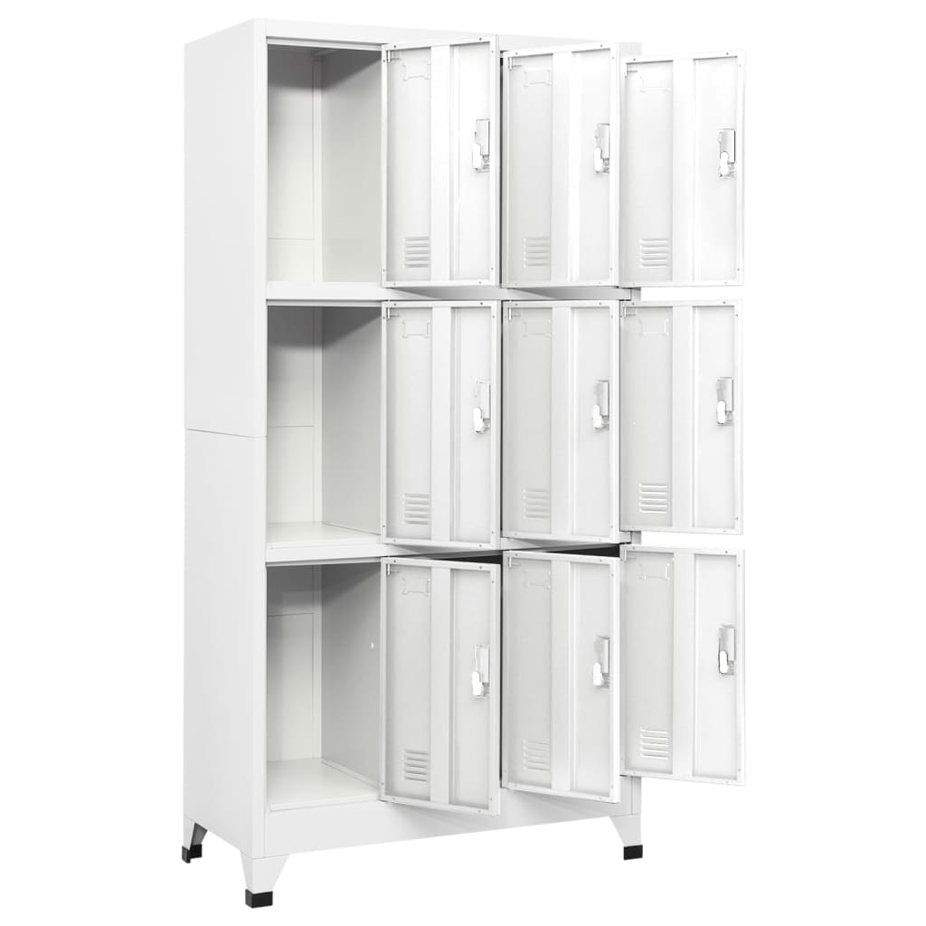 Armadietto Professionale in Acciaio con 9 Scomparti e Serratura - Grigio - Image 2 of 7