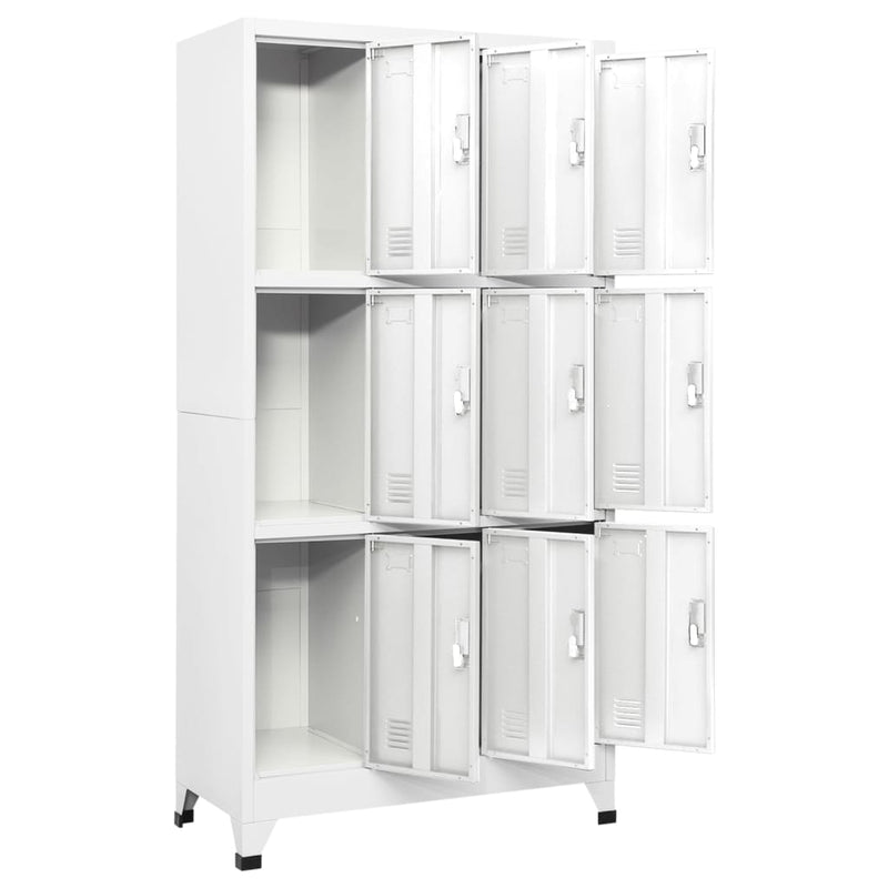 Armadietto Professionale in Acciaio con 9 Scomparti e Serratura - Grigio - Image 2 of 7