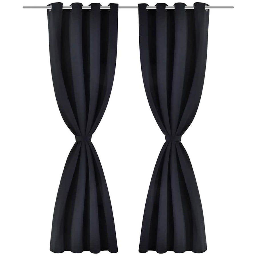 2 Pz Tende Oscuranti con Occhielli in Metallo 135x175 cm Nere - immagine 1 | SolPatio