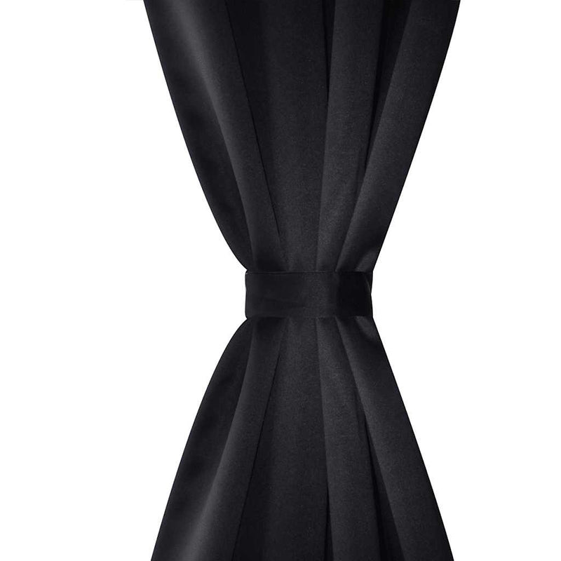 vidaXL 2 Pz Tende Oscuranti con Occhielli in Metallo 135x175 cm Nere - Image 2 of 2
