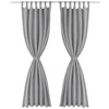 vidaXL 2 Pz Tende in Micro Raso con Passanti 140x225 cm Grigie - Image 1 of 2