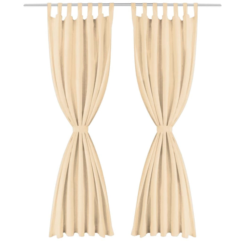 vidaXL Tende in Micro Raso 2 pz con Passanti 140x245 cm Beige - Image 1 of 2