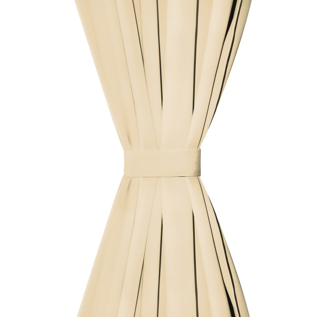 vidaXL Tende in Micro Raso 2 pz con Passanti 140x245 cm Beige - Image 2 of 2