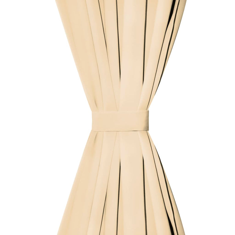vidaXL Tende in Micro Raso 2 pz con Passanti 140x245 cm Beige - Image 2 of 2