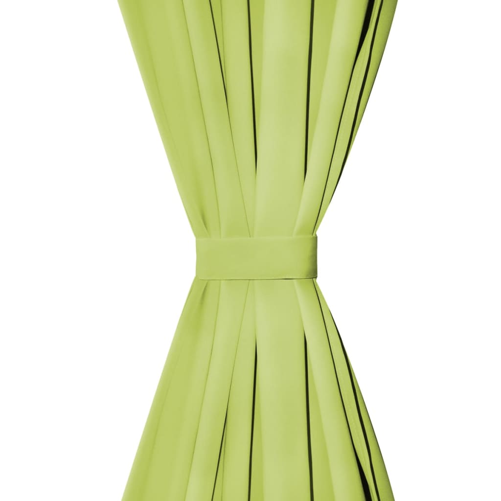 vidaXL 2 Pz Tende in Micro Raso con Passanti 140x245 cm Verdi - Image 2 of 2