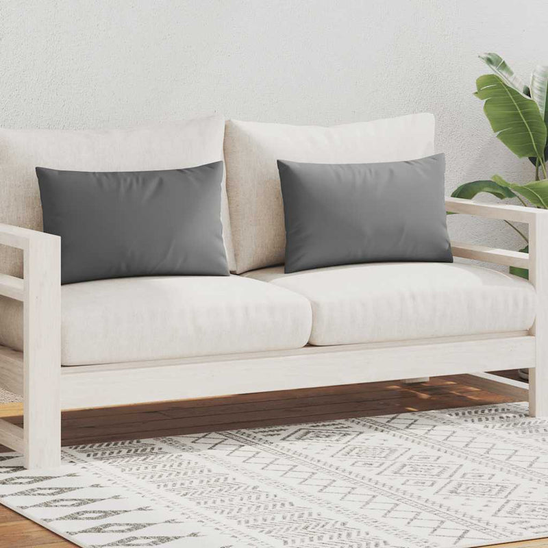 Cuscini da Esterno in Poliestere 60x40 cm Grigio, Set da 2 - immagine 1 | SolPatio - Image 1 of 8