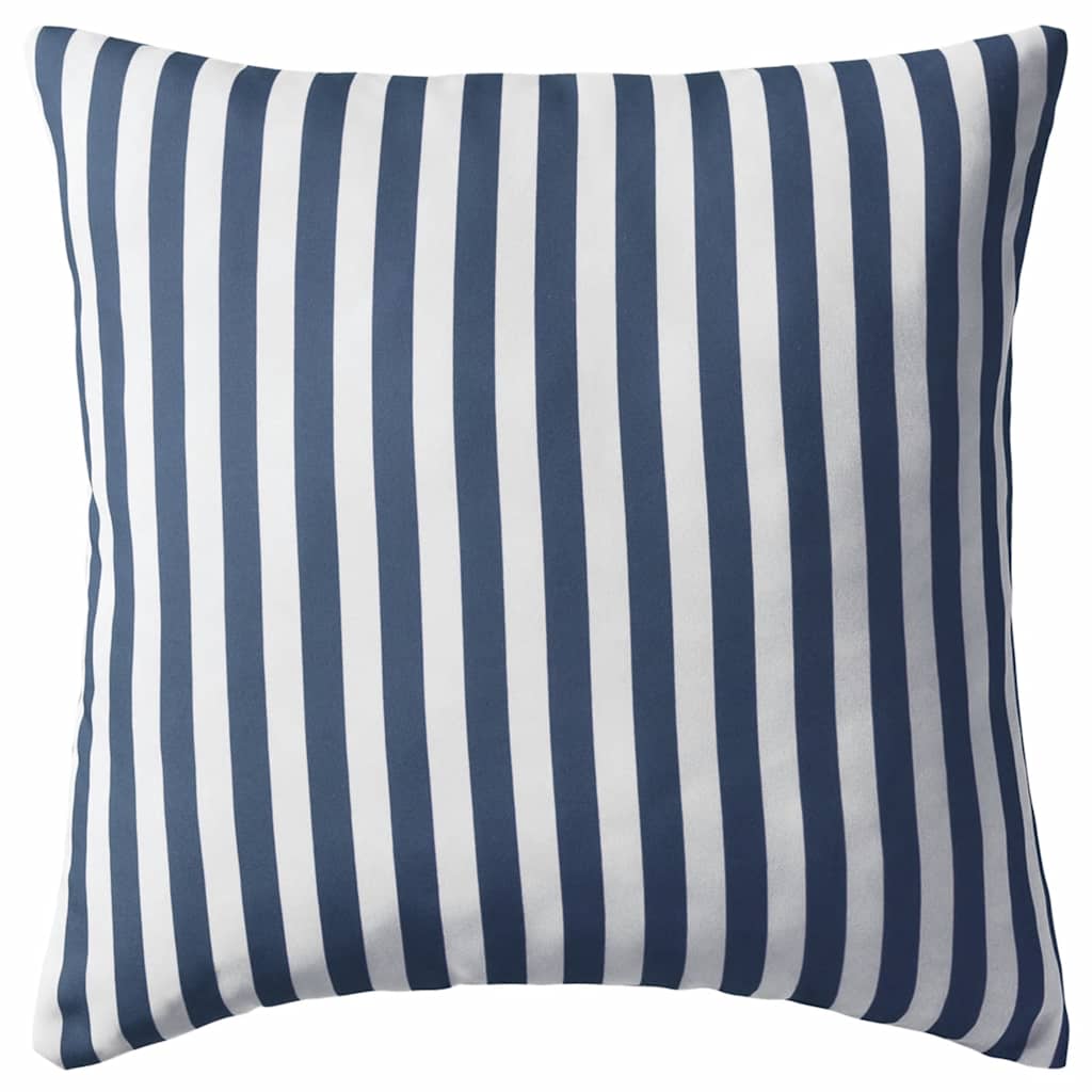vidaXL Cojines de Exterior Set de 2 Impermeables a Rayas 45x45 cm Azul - Image 6 of 12
