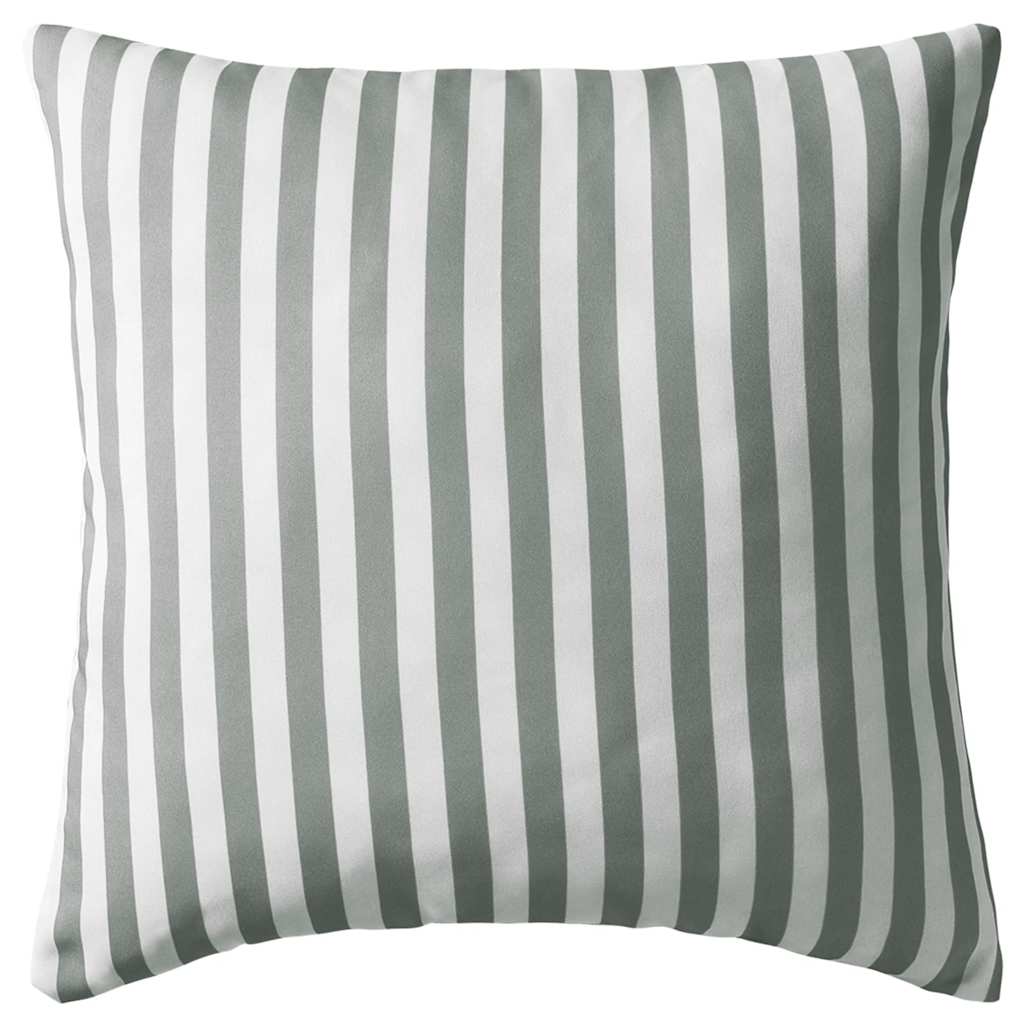 vidaXL Cuscini da Esterno 4 pz, Poliestere Impermeabile 45x45 cm, Stampa a Righe Grigio - Image 3 of 8