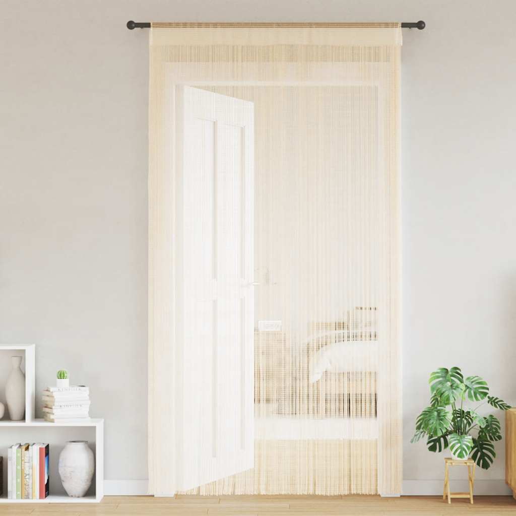 vidaXL Tende a Fili Crema, Set da 2 Pezzi (140x250 cm) - Image 1 of 8