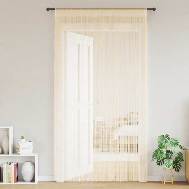 vidaXL Tende a Fili Crema, Set da 2 Pezzi (140x250 cm) - Image 1 of 8
