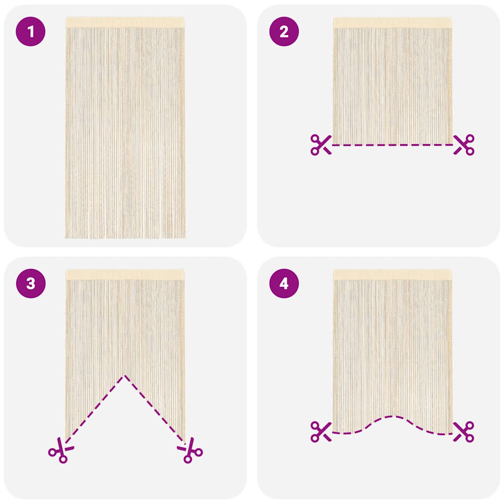 vidaXL Tende a Fili Crema, Set da 2 Pezzi (140x250 cm) - Image 4 of 8