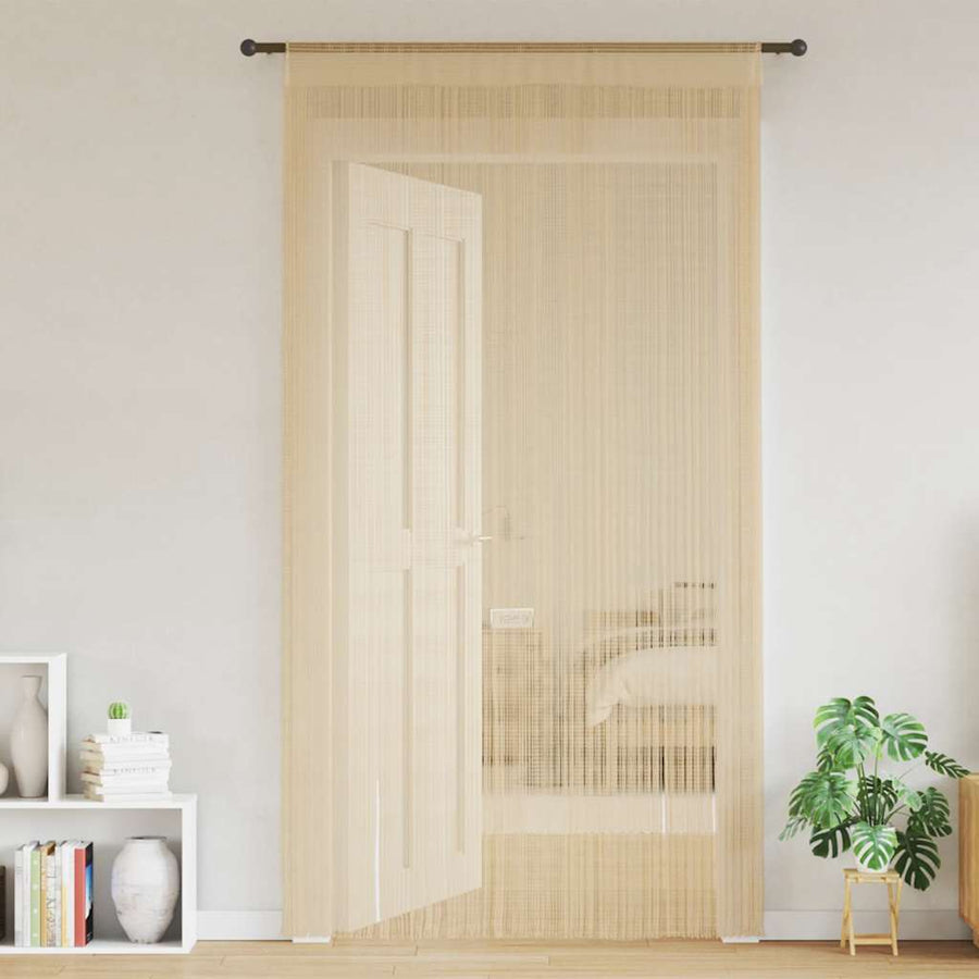 Tende a Fili in Tessuto 140x250 cm Beige (Set di 2) - immagine 1 | SolPatio