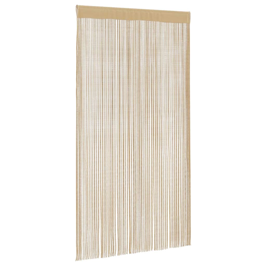 Tende a Fili in Tessuto 140x250 cm Beige (Set di 2) - immagine 2 | SolPatio - Image 2 of 8