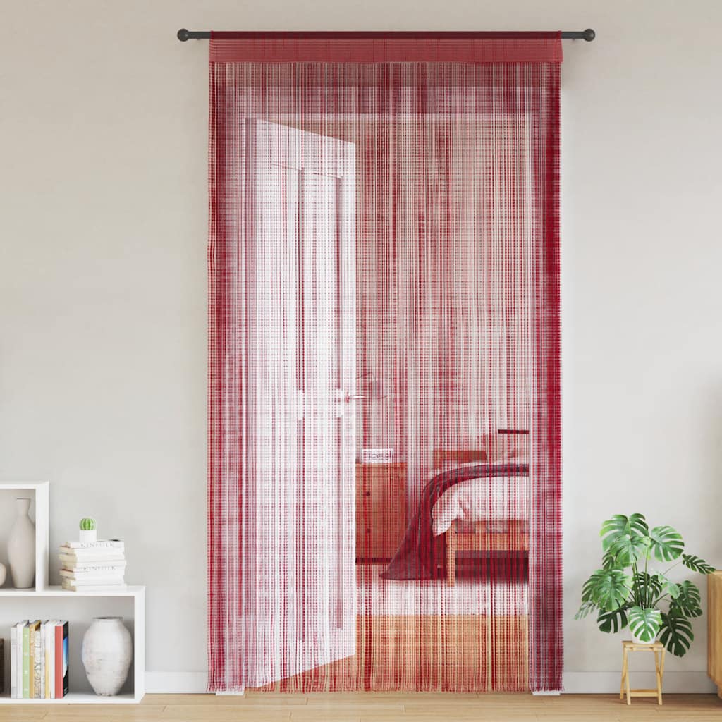 Set di 2 Tende a Filo Decorative 140x250 cm- Rosso Bordeaux - immagine 1 | SolPatio - Image 1 of 8