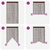 Set 2 Tende a Fili Decorative – 100x250 cm, Marrone Caldo - immagine 4 | SolPatio - Image 4 of 8
