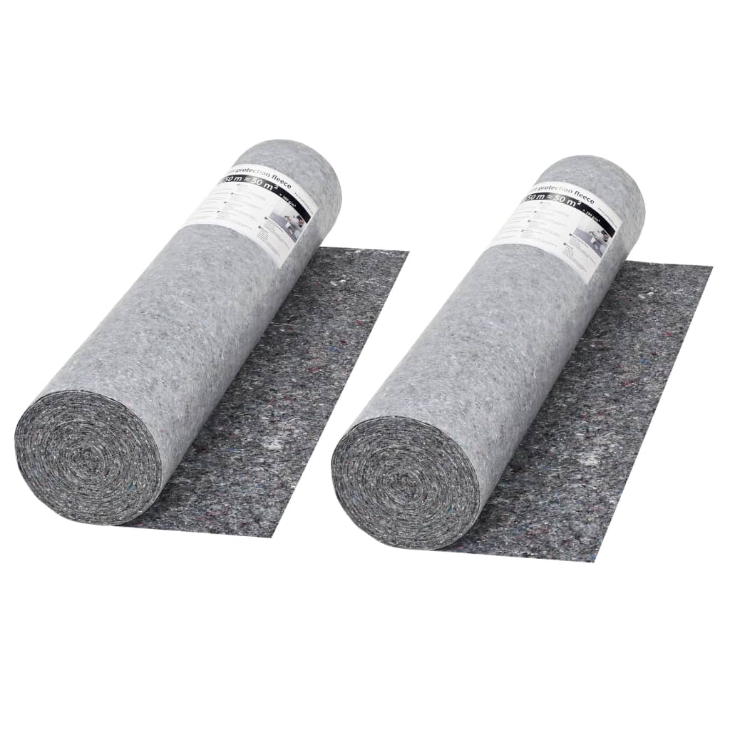 vidaXL Lona Protectora Antideslizante para Pintores, 2 piezas, 1x50 m, 180 g/m², Gris - Image 4 of 10