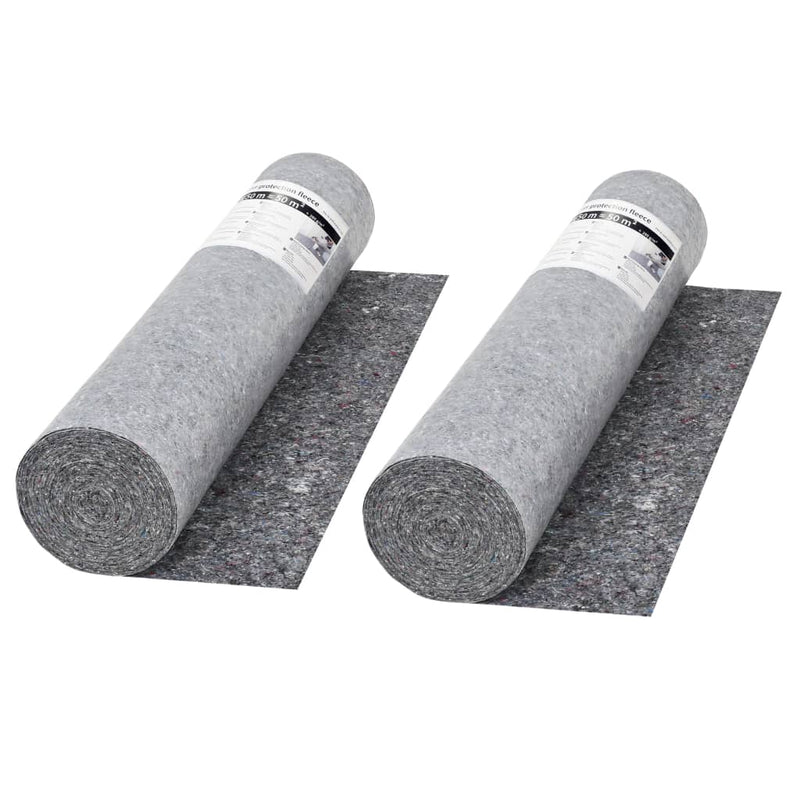 vidaXL Lona Protectora Antideslizante para Pintores, 2 piezas, 1x50 m, 180 g/m², Gris - Image 4 of 10