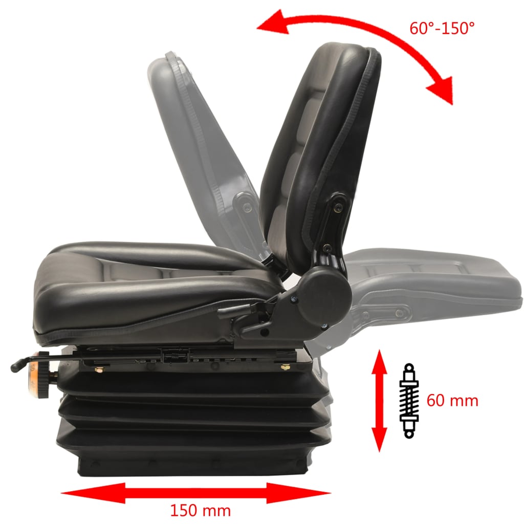 Sedile Professionale Comfort per Trattori e Muletti con Sospensioni e Schienale Regolabile vidaXL - immagine 6 | SolPatio - Image 6 of 7