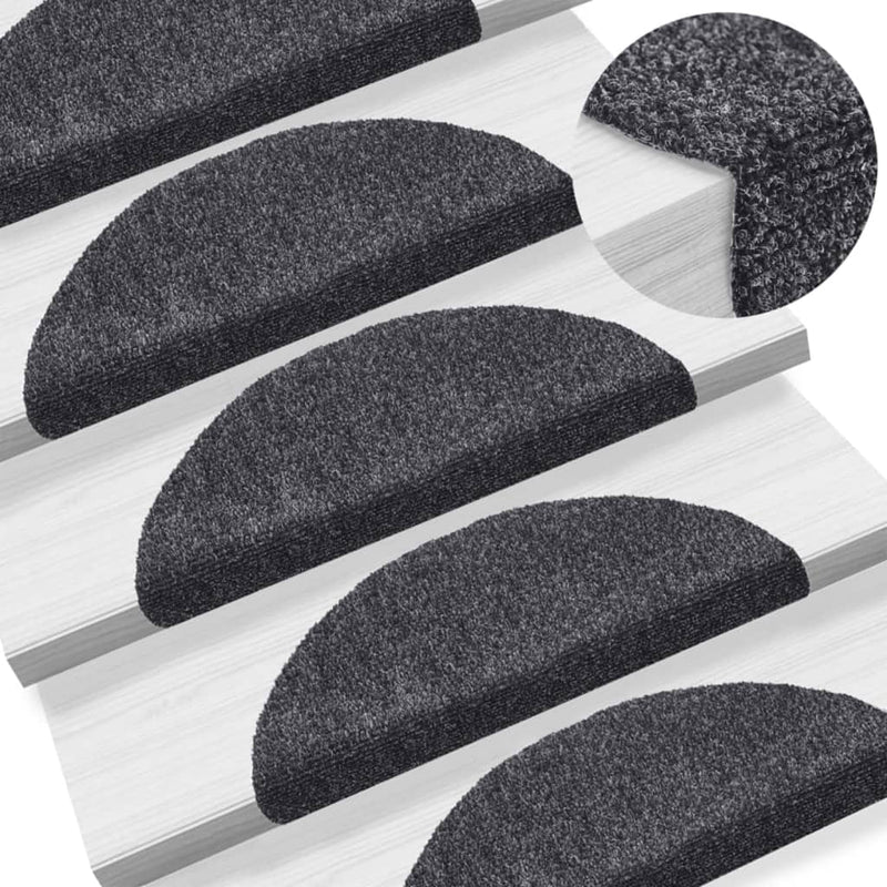 Tappetini Autoadesivi Semicircolari per Scale - Comfort e Sicurezza, Set 10 Pezzi Grigio Scuro - Image 3 of 20