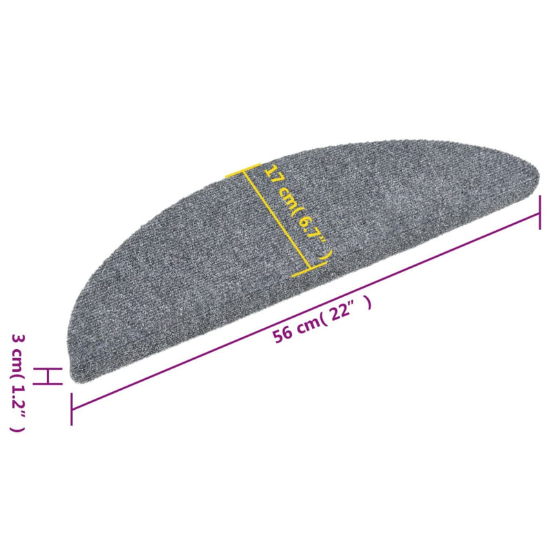 Tappetini Autoadesivi Semicircolari per Scale - Comfort e Sicurezza, Set 10 Pezzi Grigio Scuro - Image 20 of 20