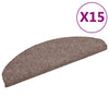 vidaXL Tappetini per scale autoadesivi 15 pz 65x21x4 cm Marrone Chiaro semicircolari grandi - Image 2 of 7