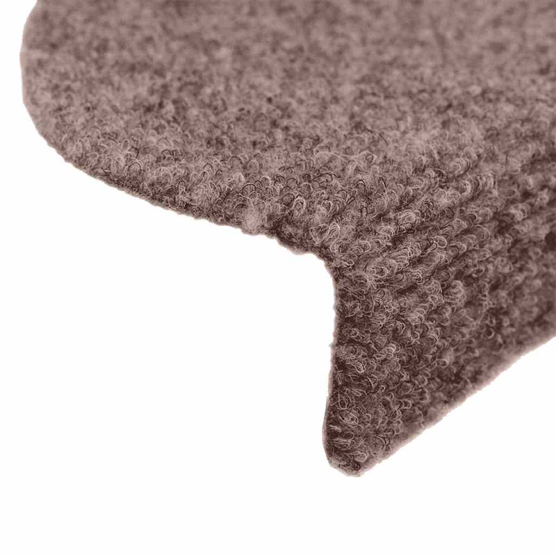 vidaXL Tappetini per scale autoadesivi 15 pz 65x21x4 cm Marrone Chiaro semicircolari grandi - Image 5 of 7