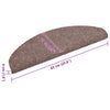vidaXL Tappetini per scale autoadesivi 15 pz 65x21x4 cm Marrone Chiaro semicircolari grandi - Image 7 of 7