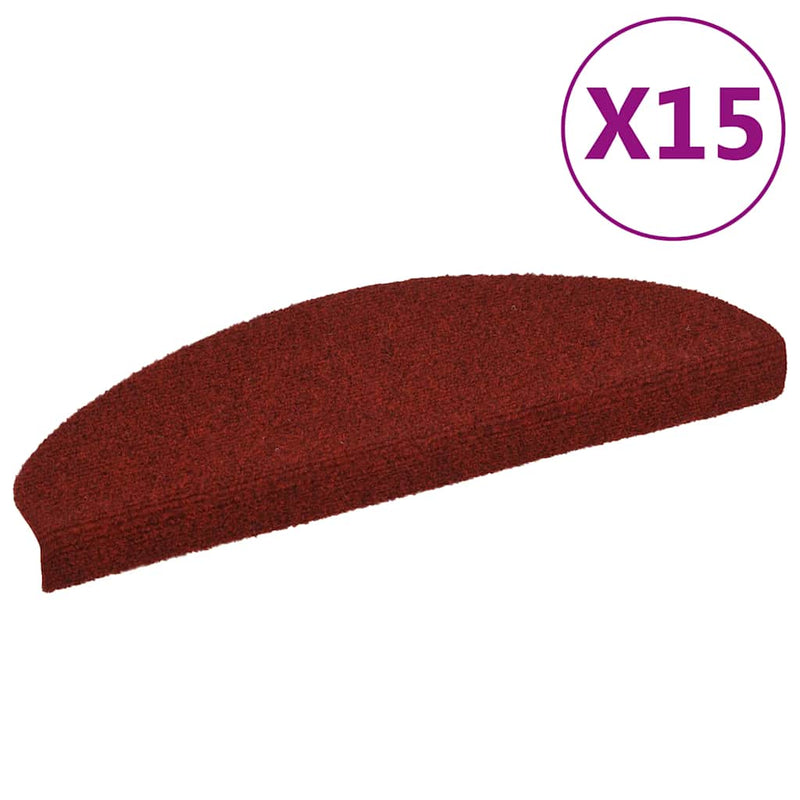 vidaXL Tappetini Autoadesivi per Scale 15 pz 65x21x4 cm Rosso - Image 2 of 7