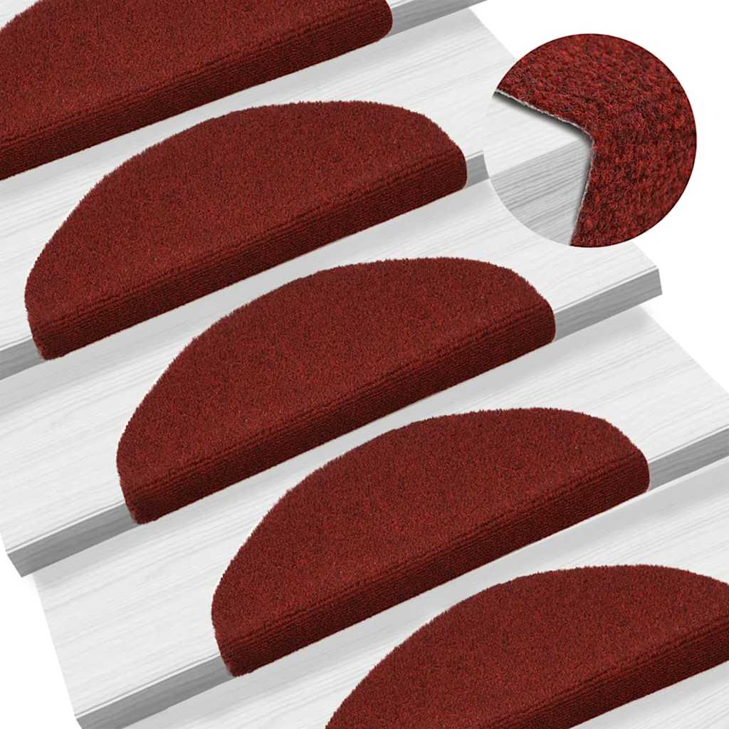 vidaXL Tappetini Autoadesivi per Scale 15 pz 65x21x4 cm Rosso - Image 5 of 7