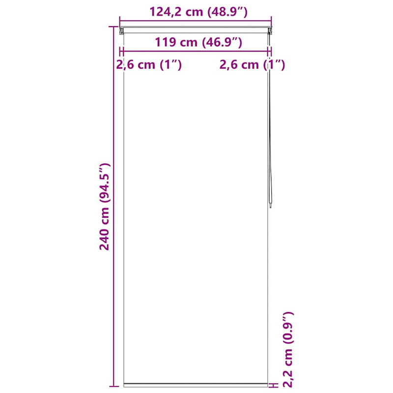 Tenda a Rullo per Doccia vidaXL 120x240 cm, Design a Quadrati - Image 26 of 27