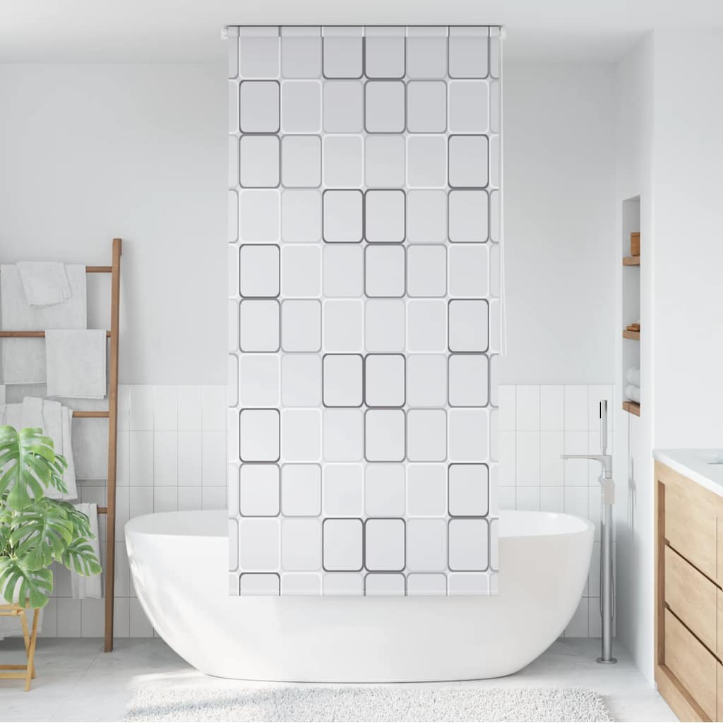 Tenda a Rullo per Doccia vidaXL 120x240 cm, Design a Quadrati - Image 1 of 27