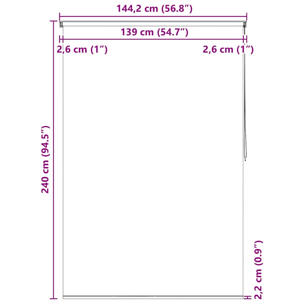 Tenda a Rullo per Doccia vidaXL 120x240 cm, Design a Quadrati - Image 27 of 27
