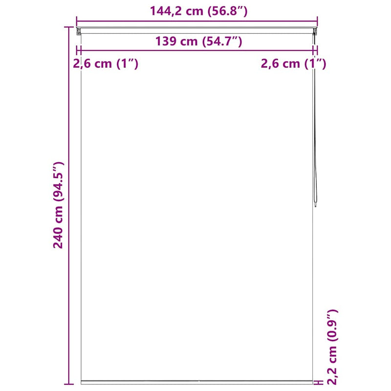 Tenda a Rullo per Doccia vidaXL 120x240 cm, Design a Quadrati - Image 27 of 27