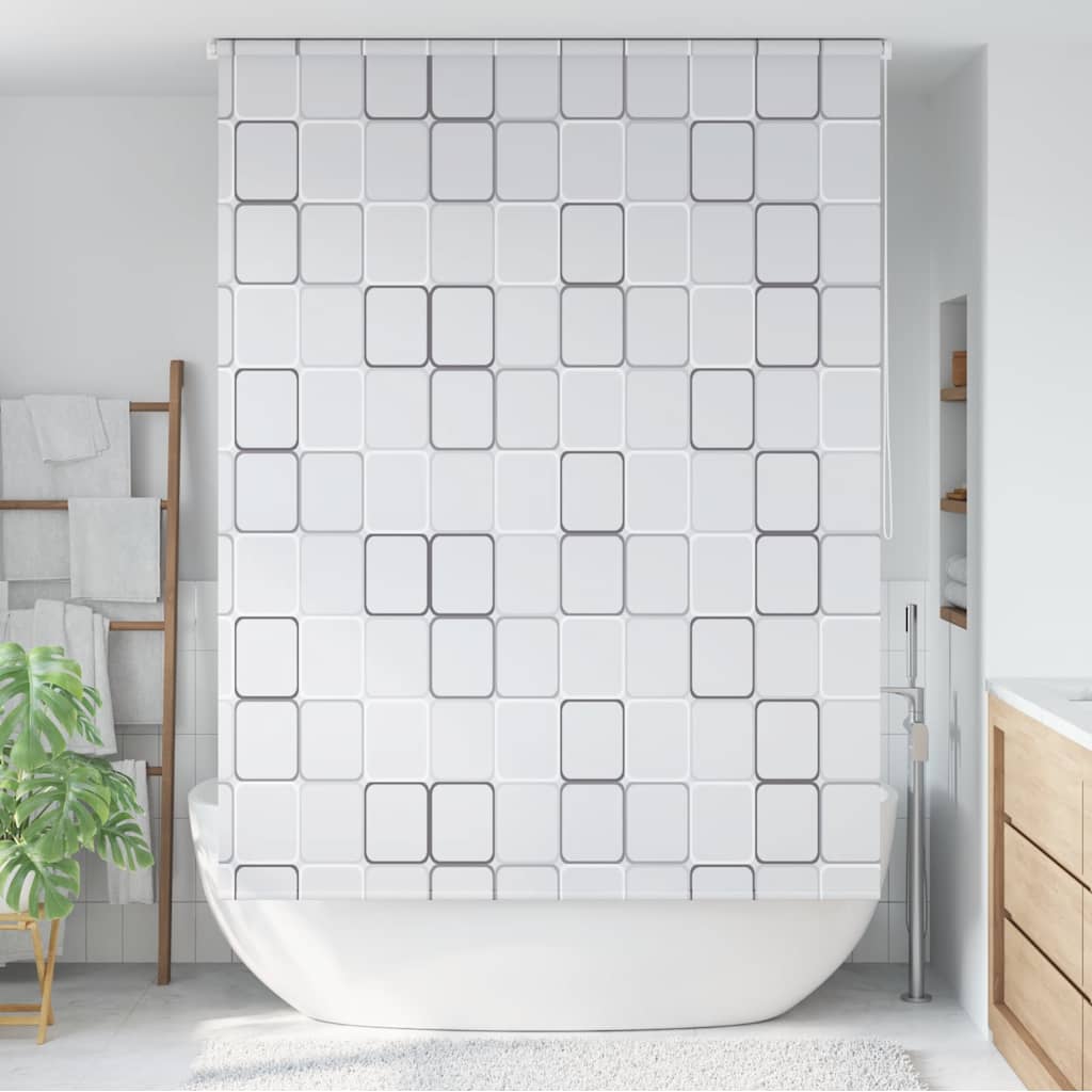 Tenda a Rullo per Doccia vidaXL 120x240 cm, Design a Quadrati - Image 2 of 27