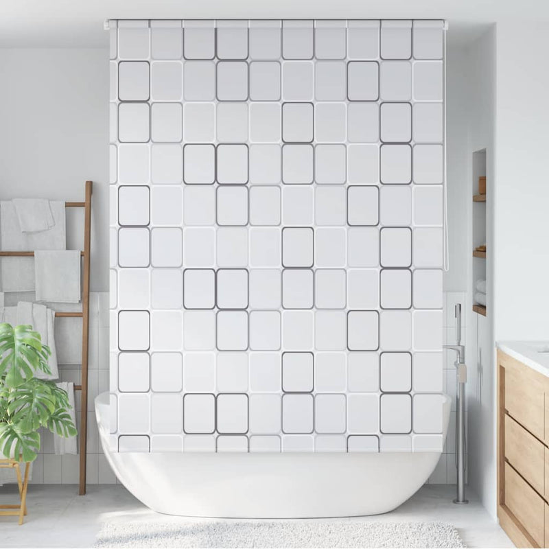 Tenda a Rullo per Doccia vidaXL 120x240 cm, Design a Quadrati - Image 2 of 27