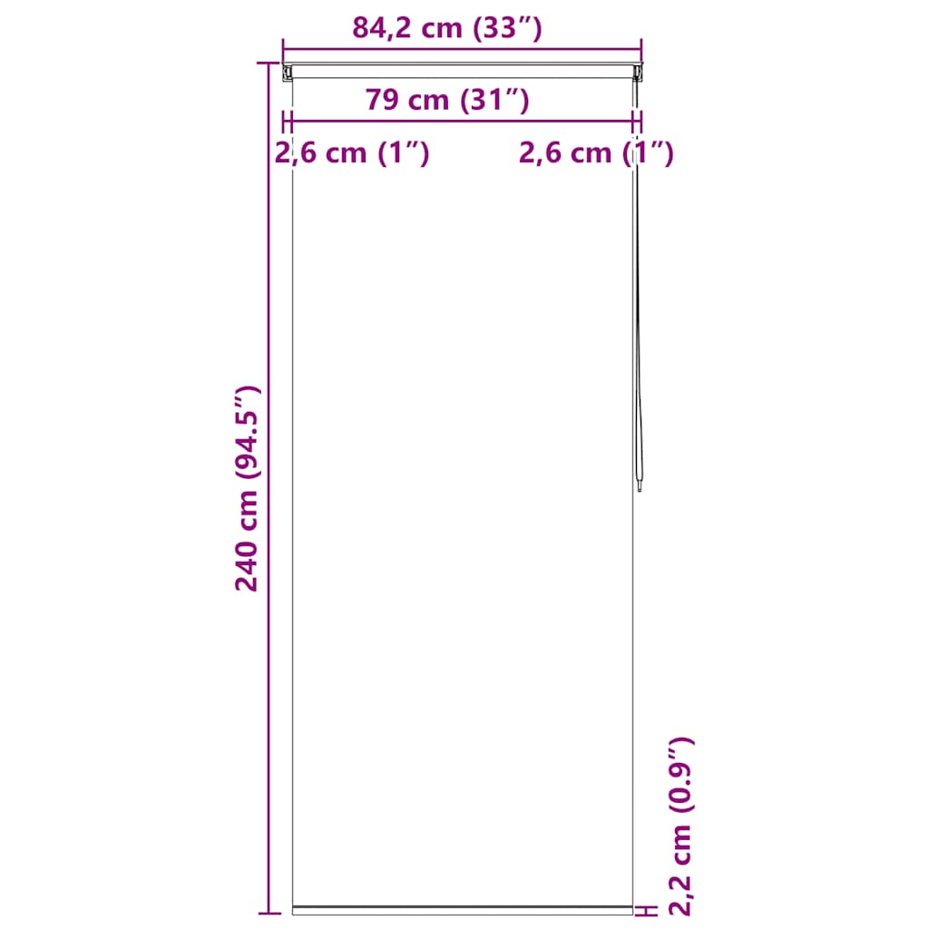 vidaXL Tenda a Rullo per Doccia in EVA 80x240 cm Multicolore con Motivo a Cerchi - Image 9 of 9
