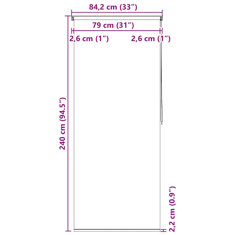 vidaXL Tenda a Rullo per Doccia in EVA 80x240 cm Multicolore con Motivo a Cerchi - Image 9 of 9