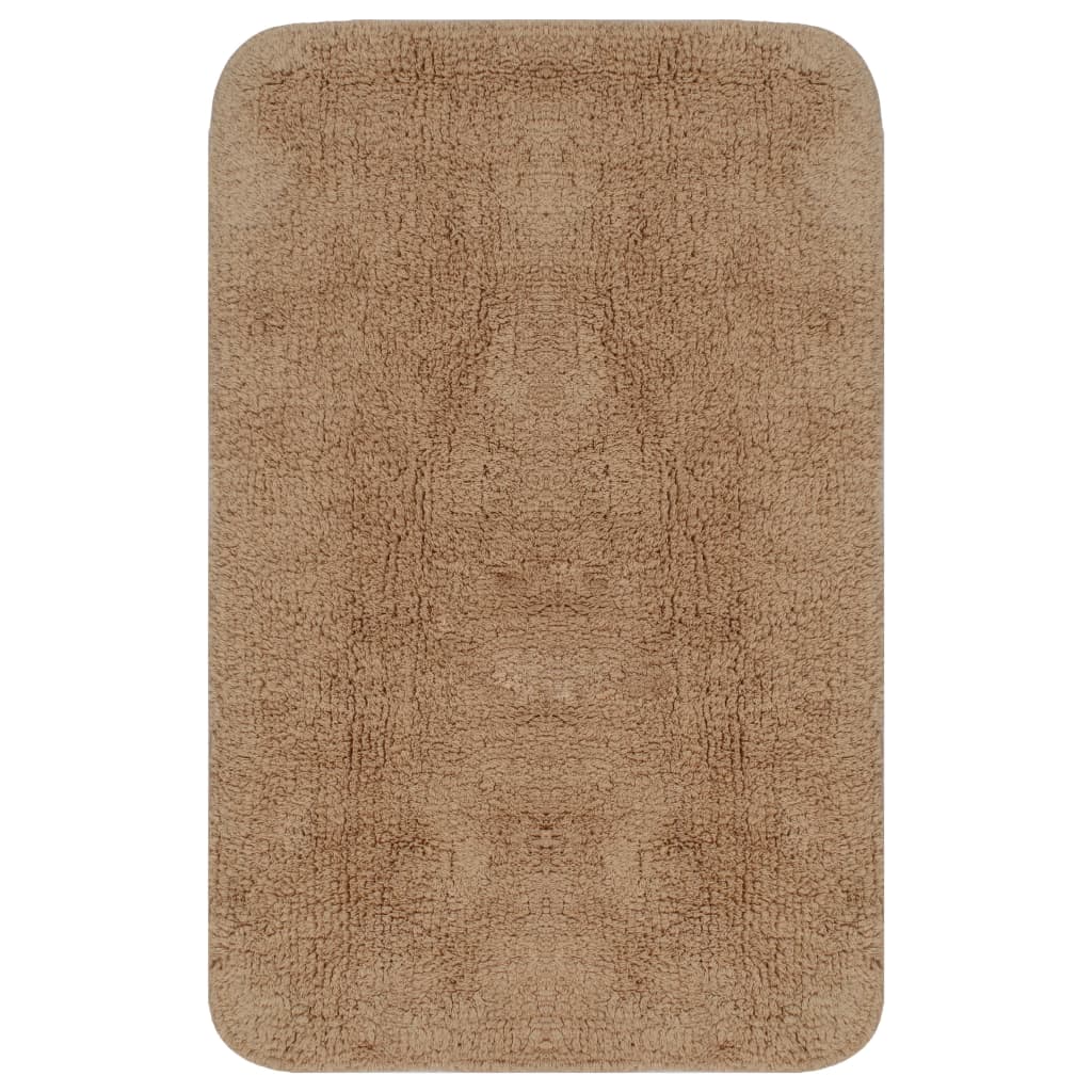 vidaXL Set Tappetini per Bagno 2 pz in Tessuto Beige - Image 1 of 3