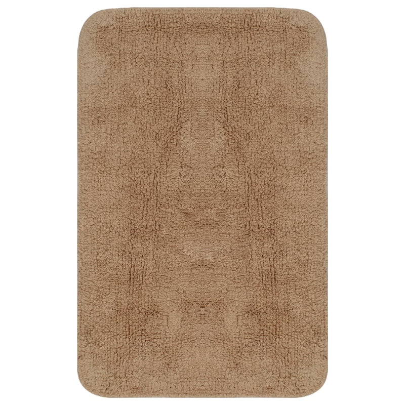 vidaXL Set Tappetini per Bagno 2 pz in Tessuto Beige - Image 1 of 3