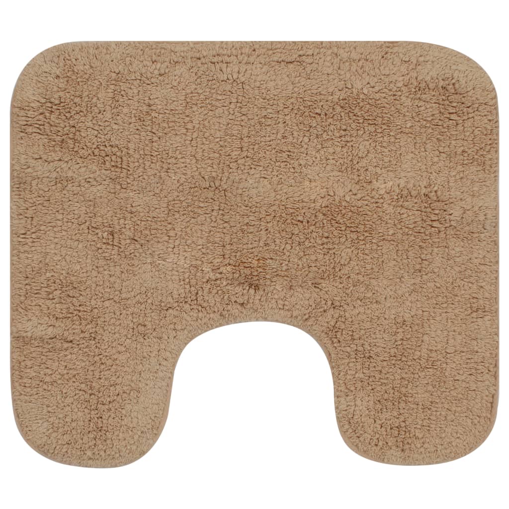 vidaXL Set Tappetini per Bagno 2 pz in Tessuto Beige - Image 2 of 3