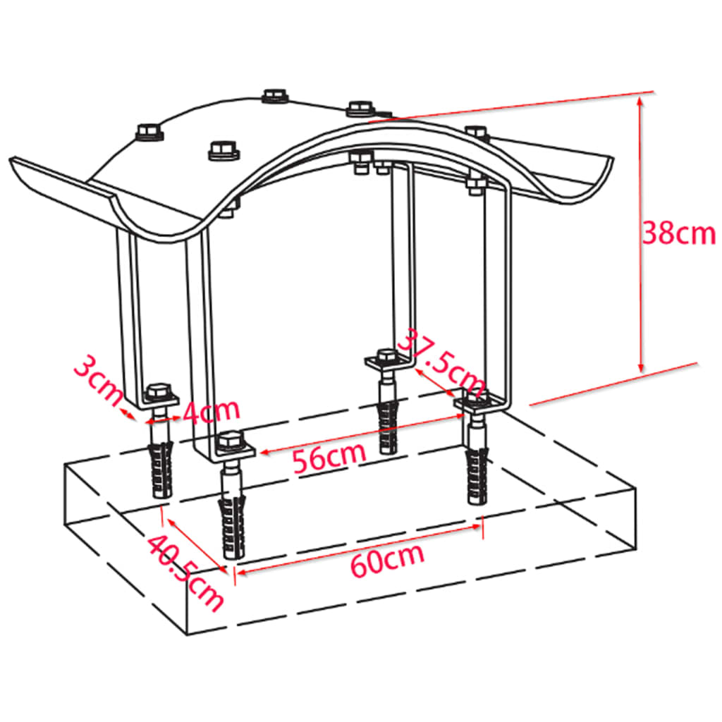 vidaXL Comignolo per Canna Fumaria in Acciaio Inossidabile 70 x 100 x 38 cm Argento - Image 11 of 12