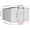 vidaXL Galvanized Steel Garden Shed 257x298x178 cm Grey - Image 9 of 10