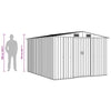 vidaXL Galvanized Steel Garden Shed 257x298x178 cm Grey - Image 10 of 10