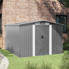 vidaXL Galvanized Steel Garden Shed 257x298x178 cm Grey - Image 2 of 10