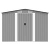 vidaXL Galvanized Steel Garden Shed 257x298x178 cm Grey - Image 3 of 10